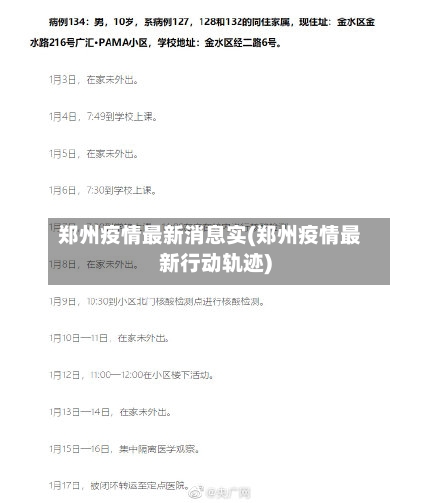 郑州疫情最新消息实(郑州疫情最新行动轨迹)