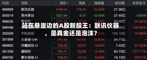 站在悬崖边的A股新股王：联讯仪器，是真金还是泡沫？