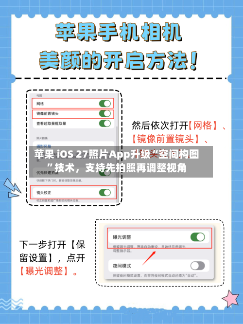 苹果 iOS 27照片App升级“空间构图”技术，支持先拍照再调整视角-第2张图片