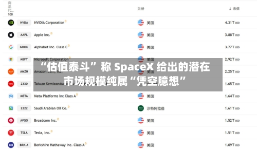 “估值泰斗	” 称 SpaceX 给出的潜在市场规模纯属“凭空臆想”-第2张图片