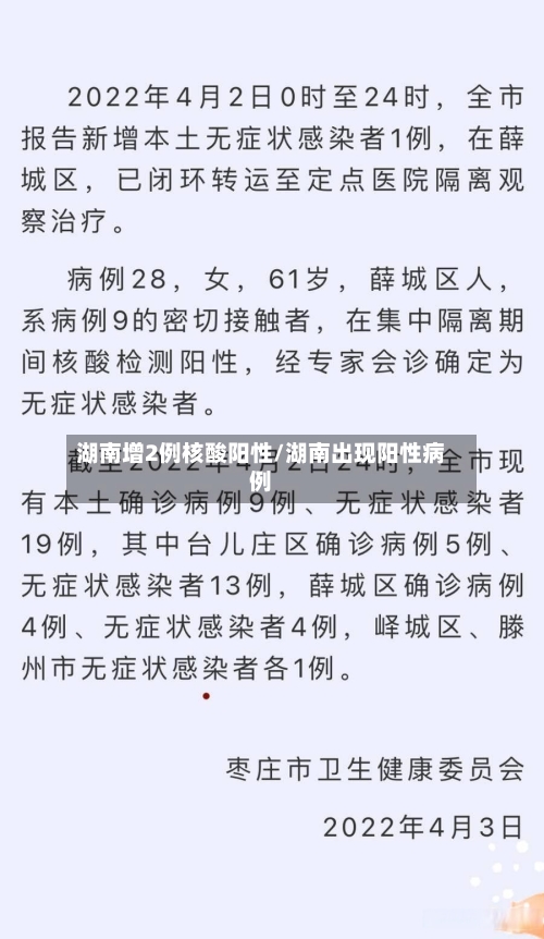 湖南增2例核酸阳性/湖南出现阳性病例