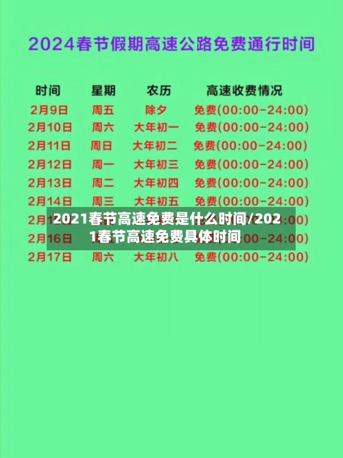 2021春节高速免费是什么时间/2021春节高速免费具体时间-第3张图片