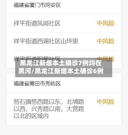 黑龙江新增本土确诊7例均在黑河/黑龙江新增本土确诊6例-第2张图片