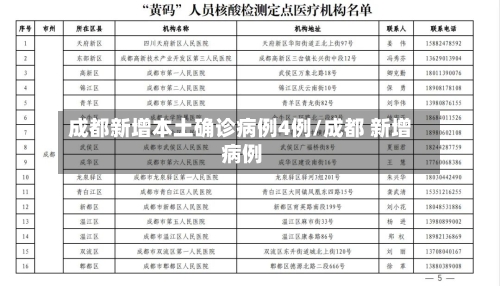 成都新增本土确诊病例4例/成都 新增 病例