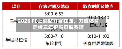 2026 FE上海站开赛在即	，力盛体育连续三年护航申城赛道-第2张图片