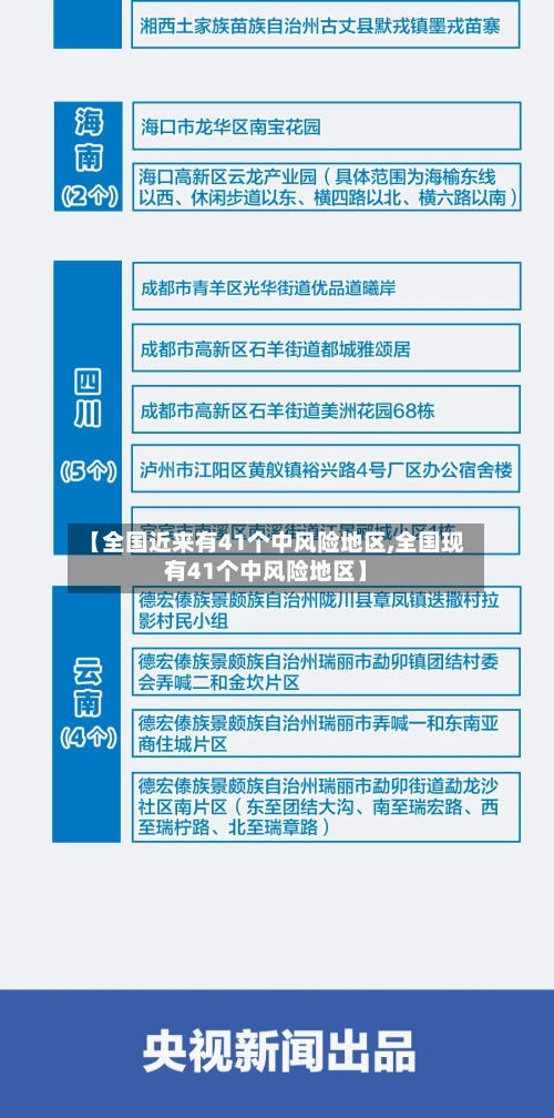 【全国近来有41个中风险地区,全国现有41个中风险地区】-第2张图片