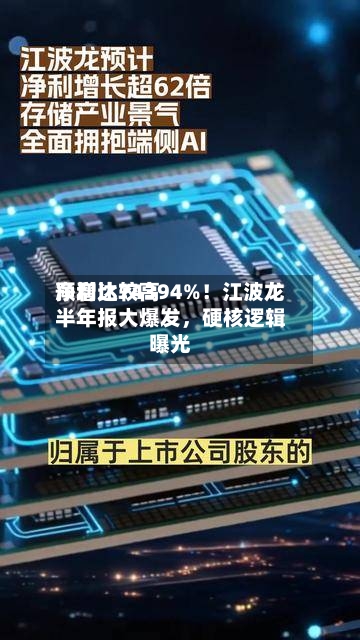 净利比较高预增达74394%！江波龙半年报大爆发，硬核逻辑曝光-第3张图片