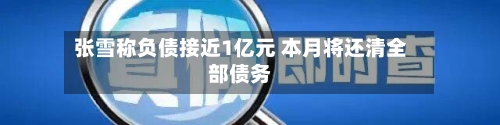 张雪称负债接近1亿元 本月将还清全部债务