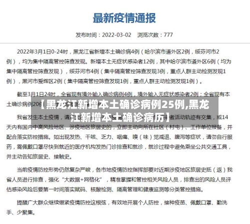 【黑龙江新增本土确诊病例25例,黑龙江新增本土确诊病历】-第2张图片