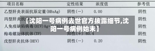【沈阳一号病例去世官方披露细节,沈阳一号病例始末】-第3张图片