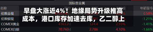 早盘大涨近4%！地缘局势升级推高成本，港口库存加速去库，乙二醇上方空间还有多大？-第2张图片