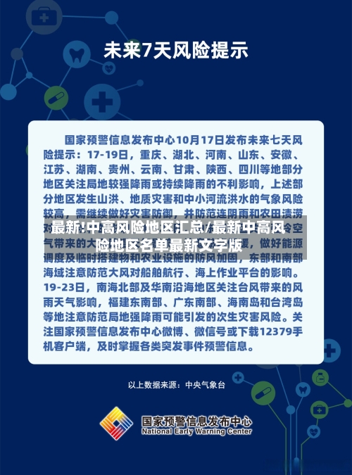 最新!中高风险地区汇总/最新中高风险地区名单最新文字版