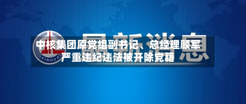 中核集团原党组副书记、总经理顾军严重违纪违法被开除党籍-第2张图片