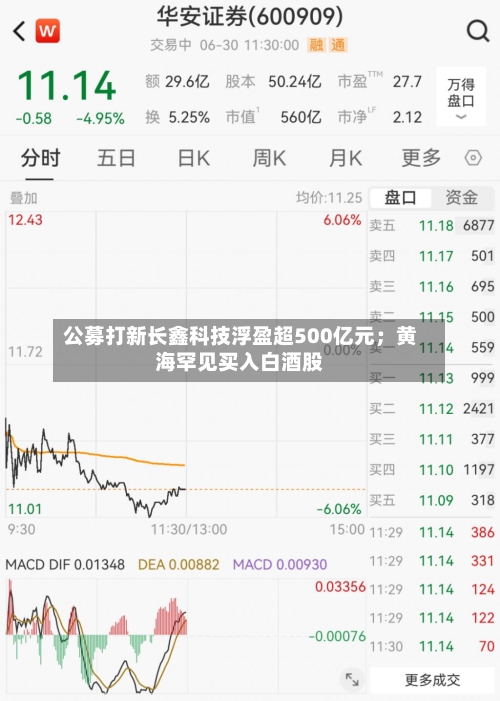 公募打新长鑫科技浮盈超500亿元；黄海罕见买入白酒股-第2张图片