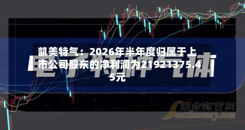 凯美特气：2026年半年度归属于上市公司股东的净利润为21921375.45元