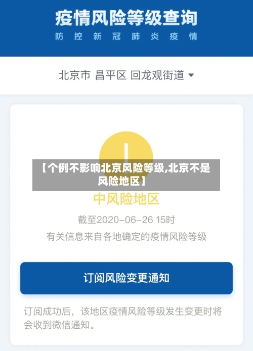 【个例不影响北京风险等级,北京不是风险地区】