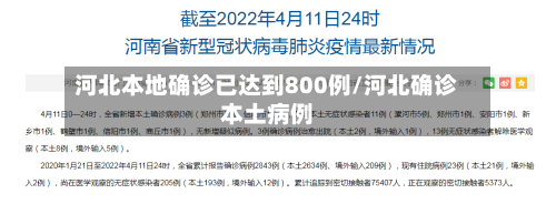 河北本地确诊已达到800例/河北确诊本土病例