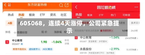605068，连续4天涨停，公司紧急提示-第2张图片