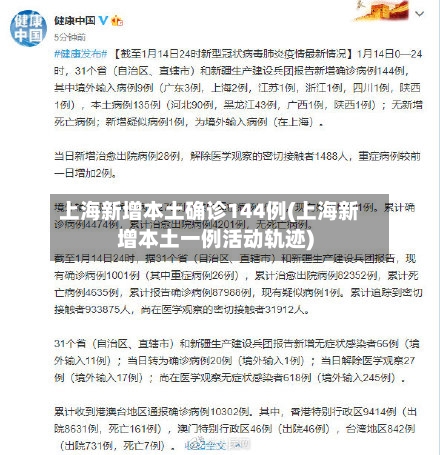 上海新增本土确诊144例(上海新增本土一例活动轨迹)-第2张图片