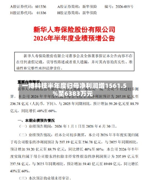 一博科技半年度归母净利润增1561.5%至6383万元