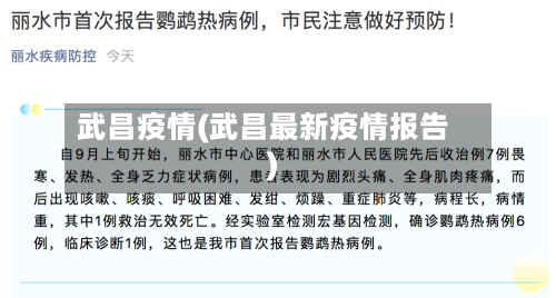 武昌疫情(武昌最新疫情报告)-第2张图片
