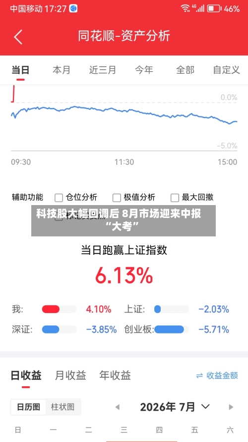 科技股大幅回调后 8月市场迎来中报“大考”-第3张图片
