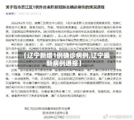 【辽宁新增1例确诊病例,辽宁最新病例通报】-第3张图片