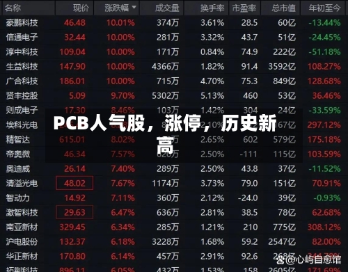 PCB人气股，涨停	，历史新高-第2张图片