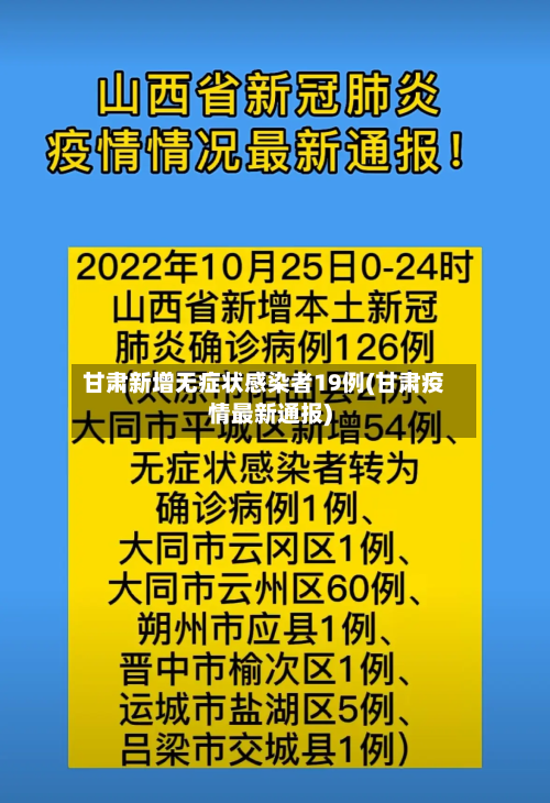 甘肃新增无症状感染者19例(甘肃疫情最新通报)-第2张图片