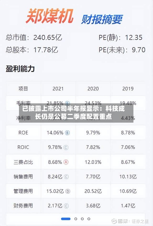 已披露上市公司半年报显示：科技成长仍是公募二季度配置重点