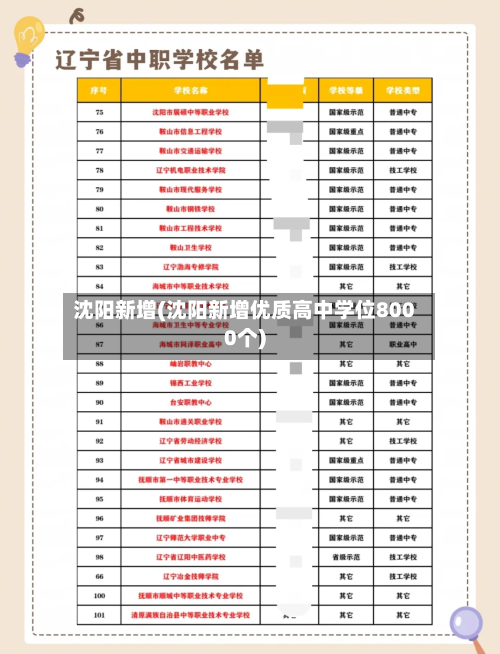 沈阳新增(沈阳新增优质高中学位8000个)-第2张图片