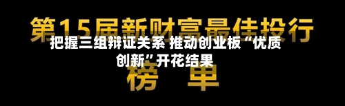 把握三组辩证关系 推动创业板“优质创新”开花结果-第2张图片