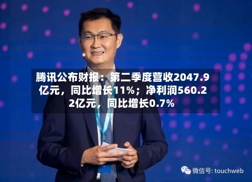 腾讯公布财报：第二季度营收2047.9亿元，同比增长11%；净利润560.22亿元，同比增长0.7%