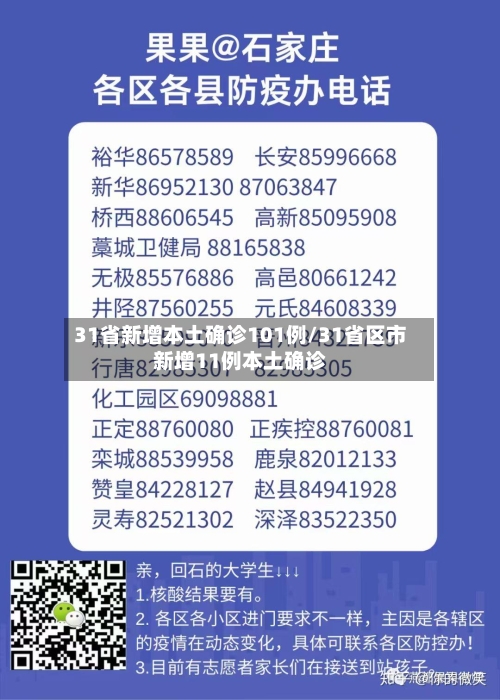 31省新增本土确诊101例/31省区市新增11例本土确诊