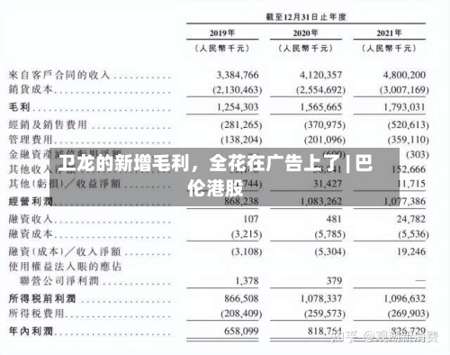 卫龙的新增毛利	，全花在广告上了 | 巴伦港股-第3张图片