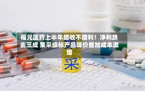 福元医药上半年增收不增利！净利跌去三成 集采续标产品降价叠加成本激增-第2张图片