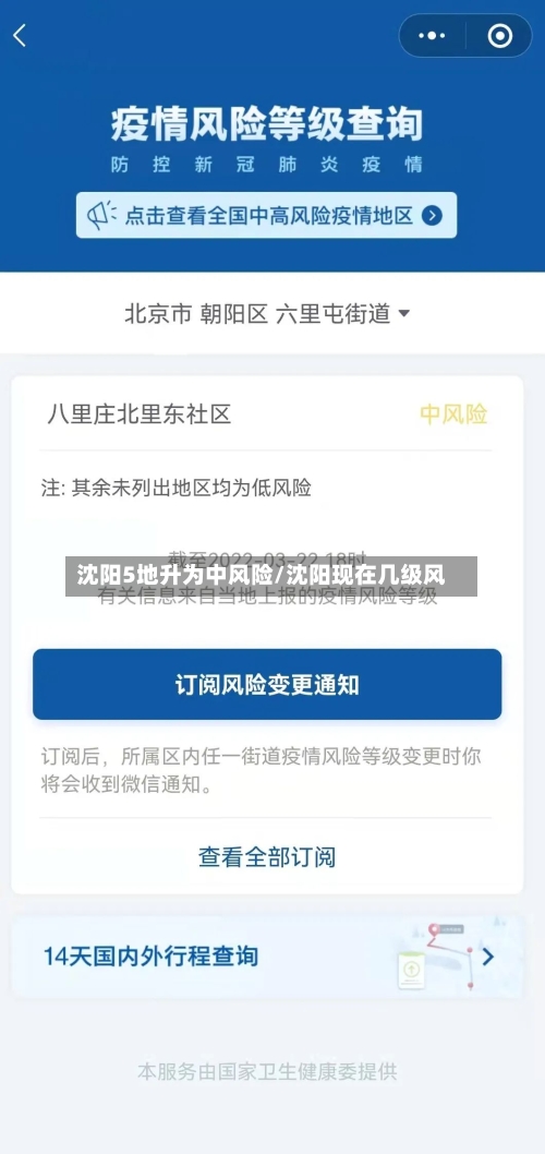 沈阳5地升为中风险/沈阳现在几级风-第2张图片