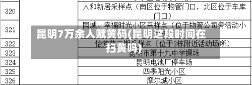 昆明7万余人赋黄码(昆明这段时间在扫黄吗)-第2张图片