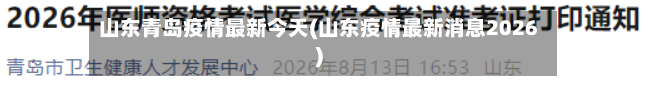 山东青岛疫情最新今天(山东疫情最新消息2026)-第2张图片