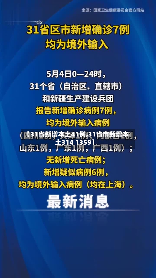 【31省新增本土41例,31省市新增本土314 1359】-第3张图片