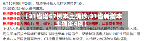 【31省增57例本土确诊,31省新增本土确诊4例】