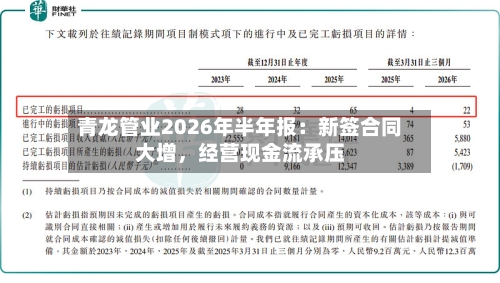 青龙管业2026年半年报：新签合同大增，经营现金流承压-第2张图片