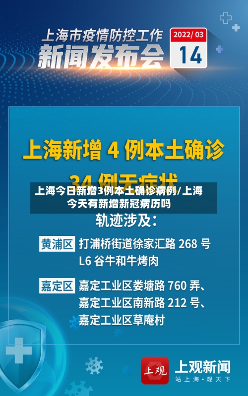 上海今日新增3例本土确诊病例/上海今天有新增新冠病历吗
