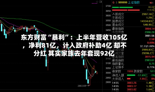 东方财富“暴利”：上半年营收105亿	，净利81亿，计入政府补助4亿 却不分红 其实家族去年套现92亿-第3张图片