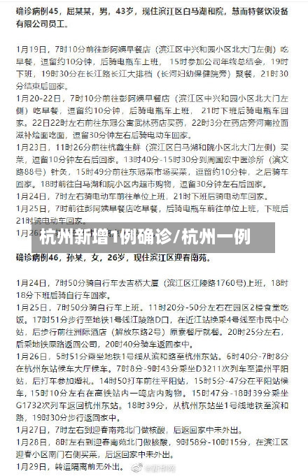 杭州新增1例确诊/杭州一例-第2张图片