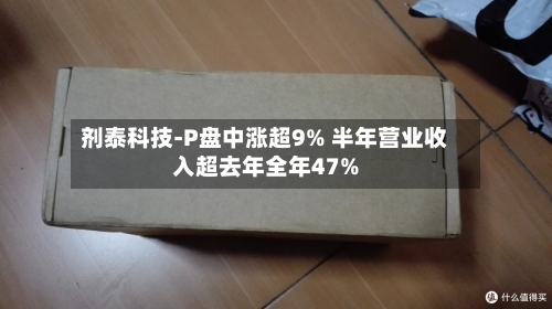 剂泰科技-P盘中涨超9% 半年营业收入超去年全年47%