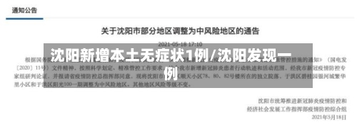 沈阳新增本土无症状1例/沈阳发现一例-第2张图片