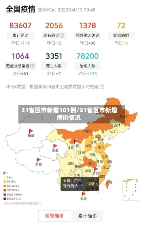 31省区市新增101例/31省区市新增病例情况