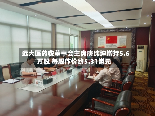 远大医药获董事会主席唐纬坤增持5.6万股 每股作价约5.31港元