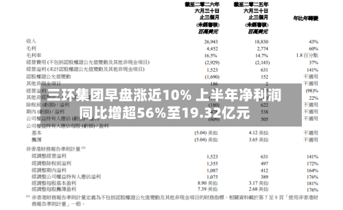 三环集团早盘涨近10% 上半年净利润同比增超56%至19.32亿元-第3张图片